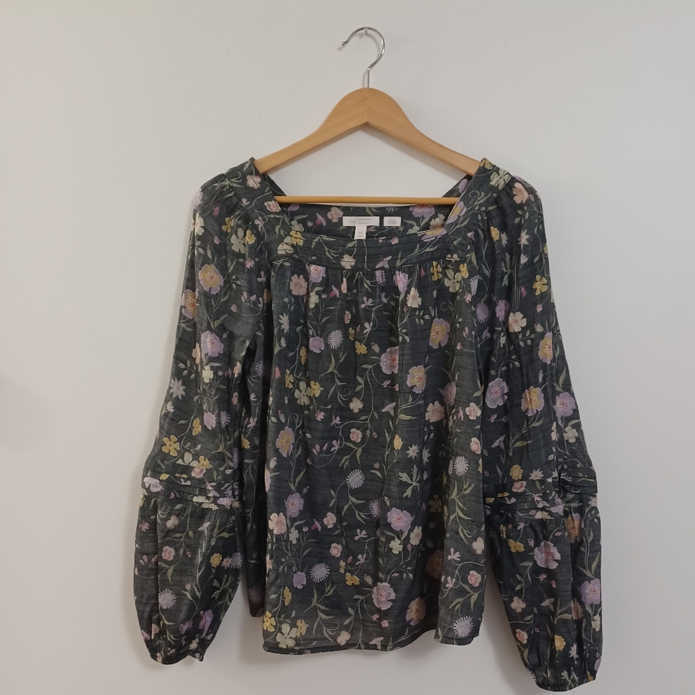 LC Lauren Conrad Floral Print Blouse Top